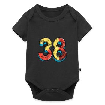38 Nombre Coloré - Body à manches courtes Premium Bébé - noir - Devant