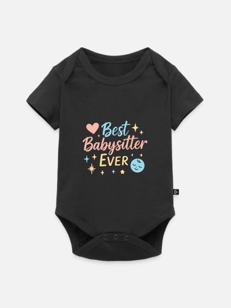 Bester Babysitter aller Zeiten - Baby Premium Kurzarmbody - Schwarz