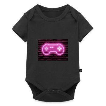 Neon Gaming Controller für Gamer - Baby Premium Kurzarmbody - Schwarz - Vorne