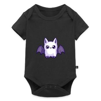 Fledermaus Halloween Comic Geist - Baby Premium Kurzarmbody - Schwarz - Vorne