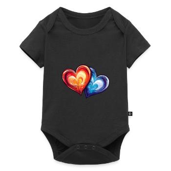 Colorful Hearts - Baby Premium short-sleeve bodysuit - black - Front