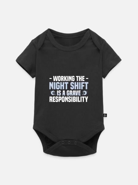 Nachtschicht - Baby Premium Kurzarmbody - Schwarz