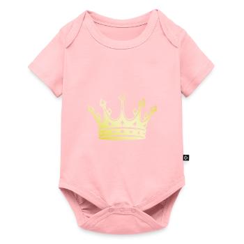 Couronne royale en or - Body à manches courtes Premium Bébé - rose - Devant