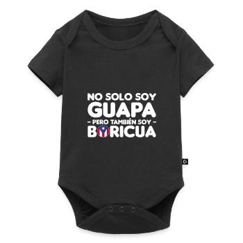 Puerto Rico Flagge | Puerto Ricaner Geschenkideen - Baby Premium Kurzarmbody - Schwarz - Vorne