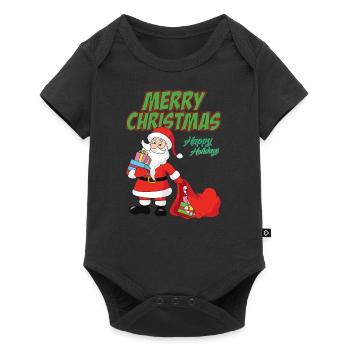 Drôle de motif de Noël - Body à manches courtes Premium Bébé - noir - Devant