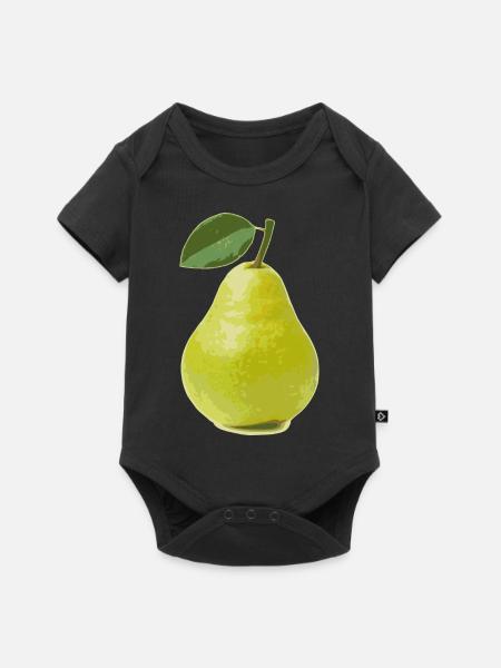 Birne, Pear - Baby Premium Kurzarmbody - Schwarz