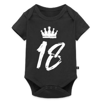 18 Zahl Krone - Baby Premium Kurzarmbody - Schwarz - Vorne