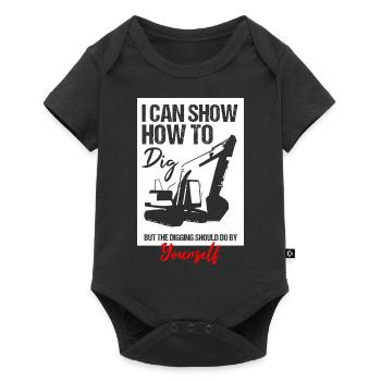 Bagger Design für Baggerfahrer - Baby Premium Kurzarmbody - Schwarz - Vorne