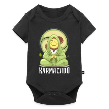 Avocat Karmacado Méditation Végétalienne Namaste - Body à manches courtes Premium Bébé - noir - Devant