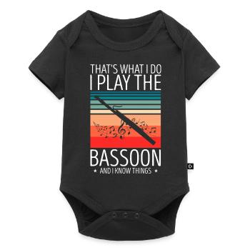 Conception d’instruments à vent bassoniste pour bassoniste - Body à manches courtes Premium Bébé - noir - Devant