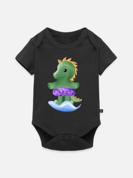 Kleiner Dinosaurier - Baby Premium Kurzarmbody - Schwarz