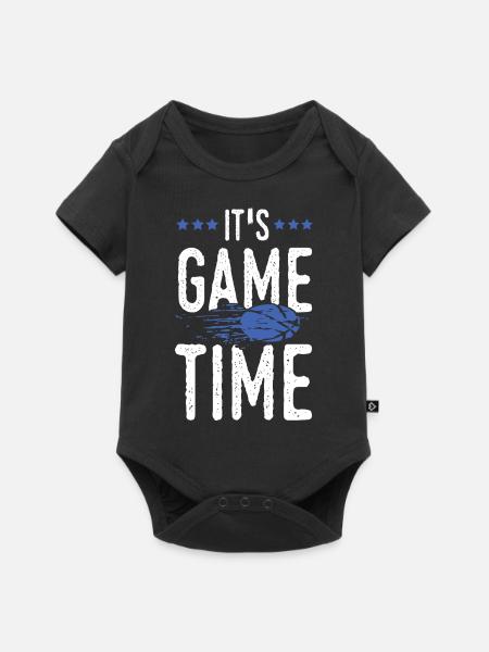 game time basketball - Baby Premium Kurzarmbody - Schwarz