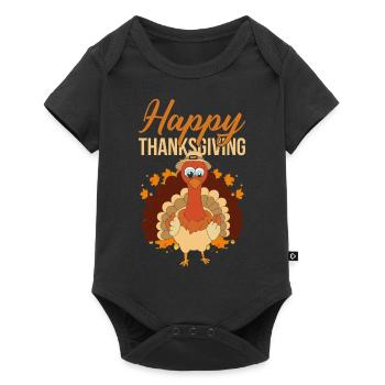 Animal Lover Thanksgiving Animal Gift Turkey - Baby Premium short-sleeve bodysuit - black - Front