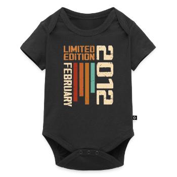Born in February 2012 Retro 2012 Anniversary - Baby Premium short-sleeve bodysuit - black - Front
