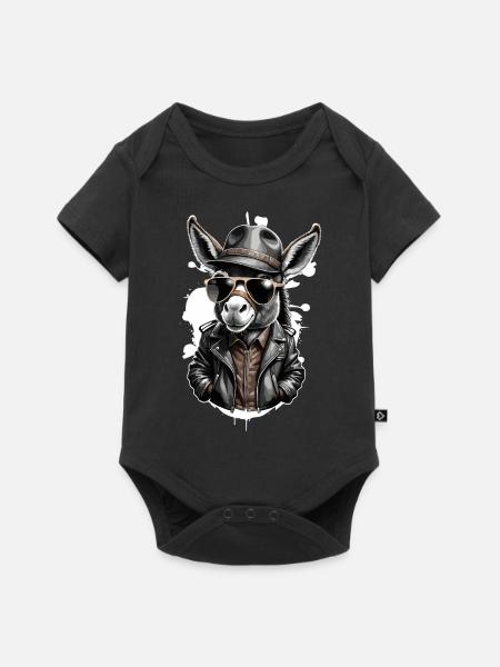 Cooler Esel - Baby Premium Kurzarmbody - Schwarz