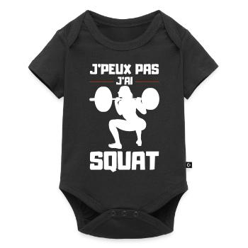 J'Peux pas j'ai Squat - Body à manches courtes Premium Bébé - noir - Devant