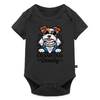 Dandie Dinmont Terrier en dessin animé - Body à manches courtes Premium Bébé - noir - Devant