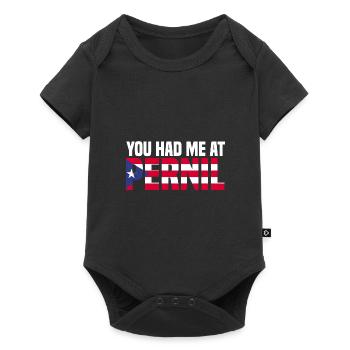 Puerto Rico | Puerto Ricaner Flagge Geschenkideen - Baby Premium Kurzarmbody - Schwarz - Vorne