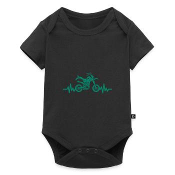 Heartbeat Motorcycle - Motorcross - Baby Premium short-sleeve bodysuit - black - Front