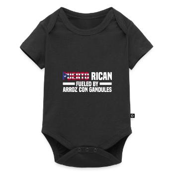 Puerto Rico Flagge | Puerto Ricaner Geschenkideen - Baby Premium Kurzarmbody - Schwarz - Vorne