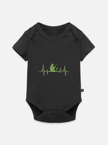 Angler Herzschlag - Baby Premium Kurzarmbody - Schwarz