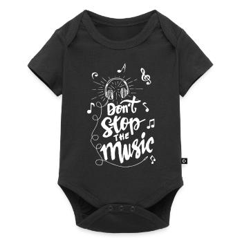 Don't stop the music - Baby Premium Kurzarmbody - Schwarz - Vorne
