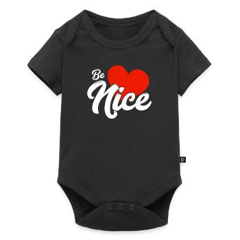 Be nice - Baby Premium short-sleeve bodysuit - black - Front