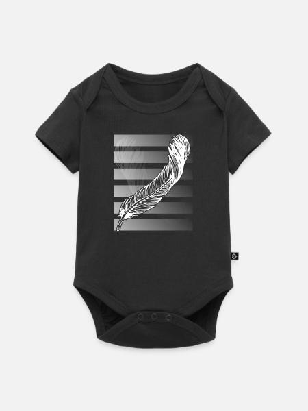 Federn - Baby Premium Kurzarmbody - Schwarz