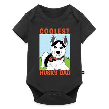 Husky Dog Blue Eyes Dog Owner Huskydad - Baby Premium short-sleeve bodysuit - black - Front