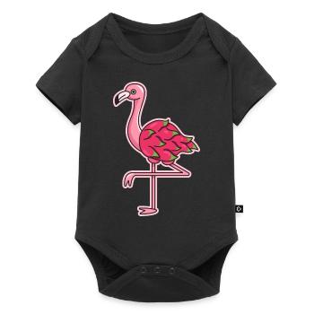 Flamingo Dragon Fruit Design for - Baby Premium short-sleeve bodysuit - black - Front