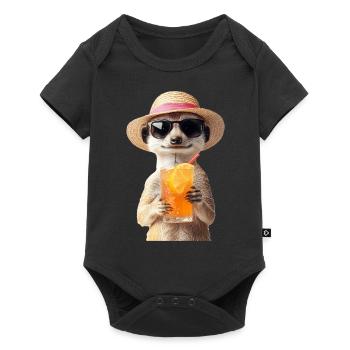 Erdmännchen - Baby Premium Kurzarmbody - Schwarz - Vorne