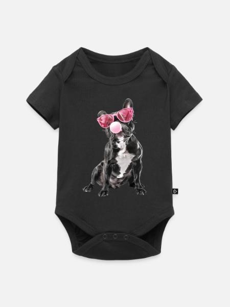 Boston Terrier - Baby Premium Kurzarmbody - Schwarz