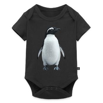 Pinguin - Baby Premium Kurzarmbody - Schwarz - Vorne