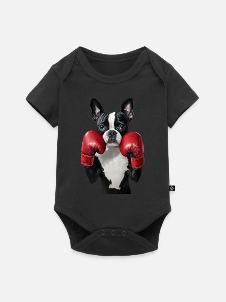 Boston Terrier - Baby Premium Kurzarmbody - Schwarz