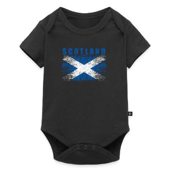 Ecosse drapeau 008 dessins ronds - Body à manches courtes Premium Bébé - noir - Devant