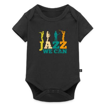Musik Jazz Bass - Baby Premium Kurzarmbody - Schwarz - Vorne