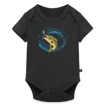 Ice Fishing Fisherman Fish North Fishing Gift - Baby Premium short-sleeve bodysuit - black - Front