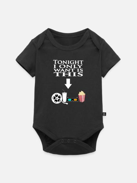 Cinéma Cinéma Soirée Passion - Body à manches courtes Premium Bébé - noir