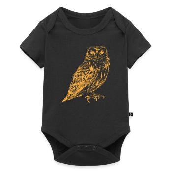 yellow owl - Baby Premium short-sleeve bodysuit - black - Front
