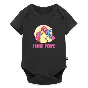 Hate people unicorn - Baby Premium short-sleeve bodysuit - black - Front