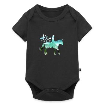 Rider horse nature riding girl gift hooves - Baby Premium short-sleeve bodysuit - black - Front