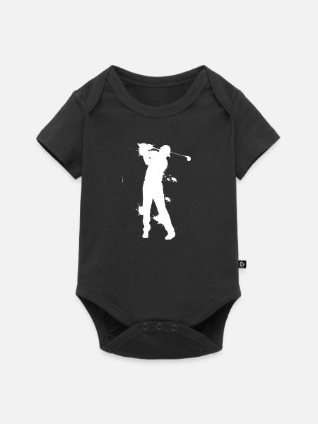 Golfer Golfen Abschlag - Baby Premium Kurzarmbody - Schwarz
