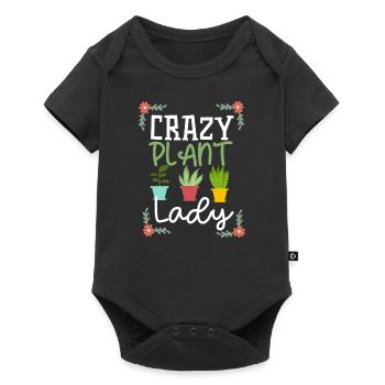 Crazy Plant Lady Plants Lover Funny Gardening - Baby Premium short-sleeve bodysuit - black - Front