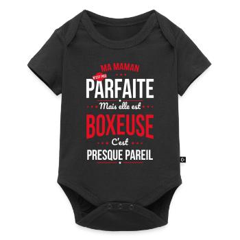 Ma maman n'est pas parfaite - Boxeuse - Body à manches courtes Premium Bébé - noir - Devant