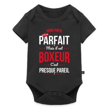 Mon papa n'est pas parfait - Boxeur - Body à manches courtes Premium Bébé - noir - Devant