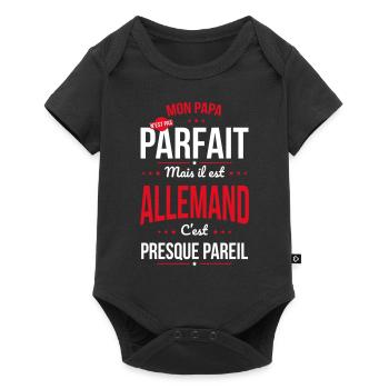 Mon papa n'est pas parfait - Allemand - Body à manches courtes Premium Bébé - noir - Devant