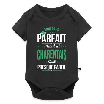Mon papa n'est pas parfait - Charentais - Body à manches courtes Premium Bébé - noir - Devant