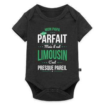 Mon papa n'est pas parfait - Limousin - Body à manches courtes Premium Bébé - noir - Devant