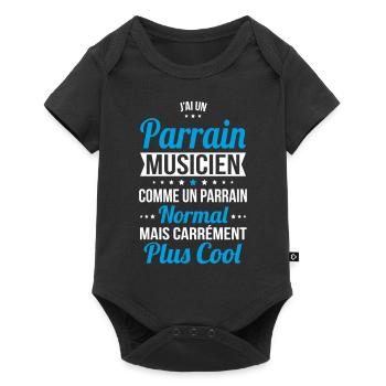J'ai un parrain musicien plus cool - Body à manches courtes Premium Bébé - noir - Devant