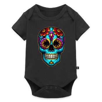 Crâne de style mexicain, Día de Muertos - Body à manches courtes Premium Bébé - noir - Devant